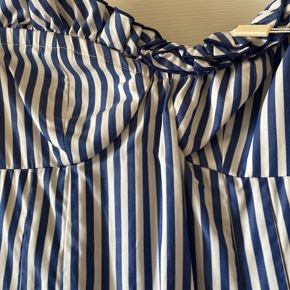 Petersyn X Revolve Kerri indigo striped dress nautical preppy small flaw - Picture 6 of 11